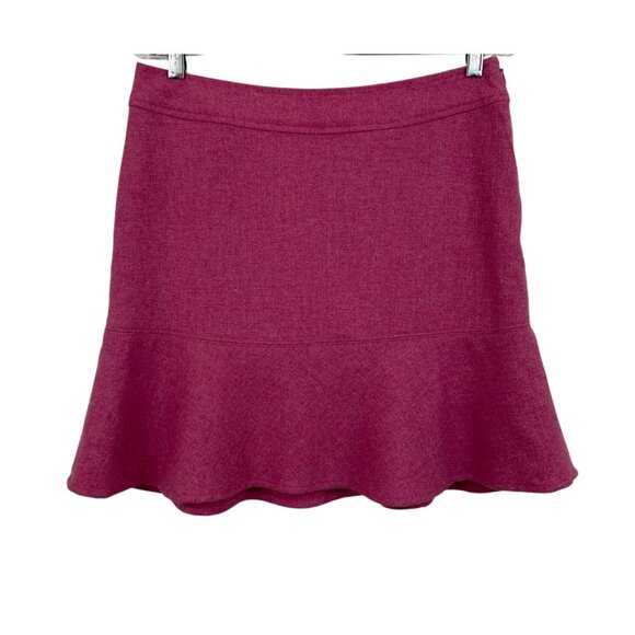 Gap Womens Pink Wool Blend Flounce Hem Lined Trumpet Skirt Size 8 - Picture 1 of 9